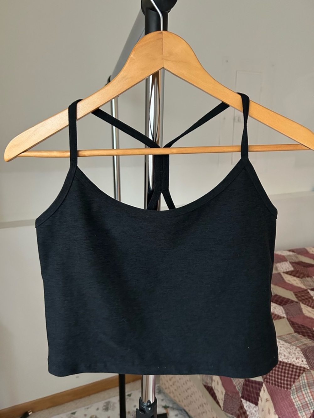 Beyond Yoga Spacedye Slim Racerback Cropped Tank Top Black XL